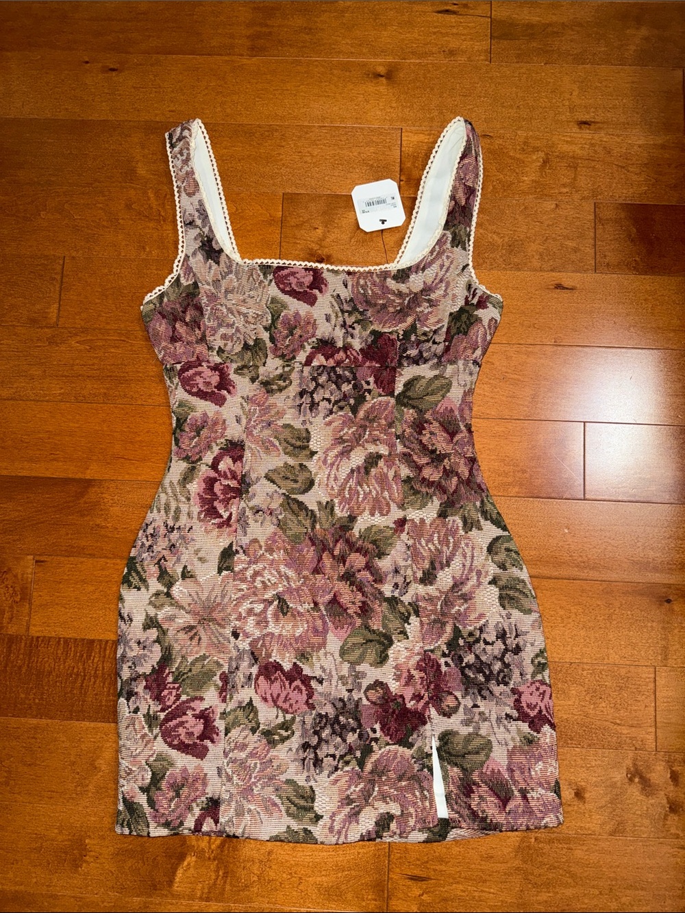 Altar'd State Floral Tapestry Tank Dress in Pink, Green, Cream